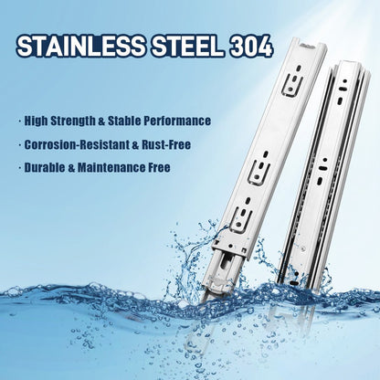 Stainless Steel Ball Bearing Drawer Runners 45MM, 1 Pair