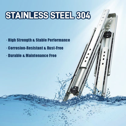 Load Capacity 220 Kg Stainless Steel Heavy Duty Drawer Runners 76MM, 1 Pair