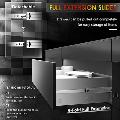 Load Capacity 68KG Heavy Duty Ball Bearing Drawer Runners N51, 1 Pair