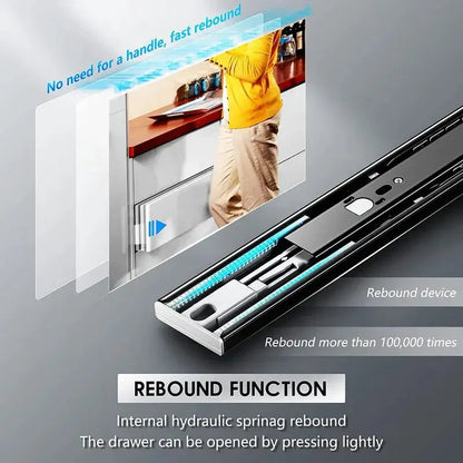 Push to Open  Full Extension Drawer Runners F1245, 1 Pair