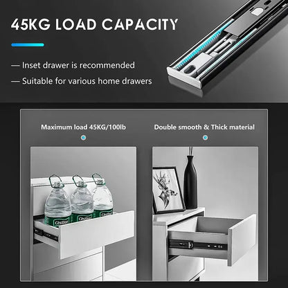 Push to Open  Full Extension Drawer Runners F1245, 1 Pair