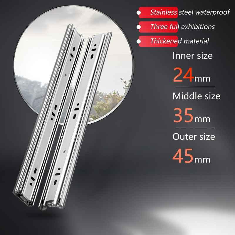 Stainless Steel Drawer Runners US45, 1 Pair