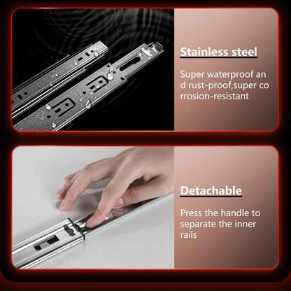 Stainless Steel Drawer Runners US45, 1 Pair