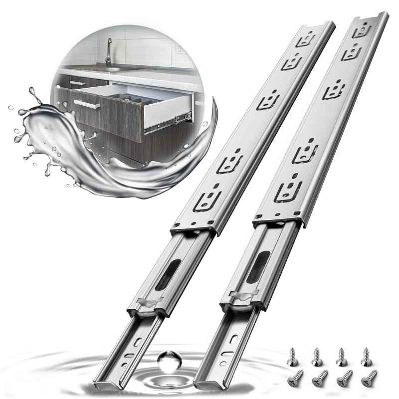 Stainless Steel Drawer Runners US45, 1 Pair